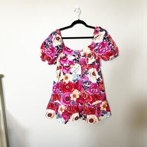 Buddy love Diego babydoll floral mini dress size small NWT
